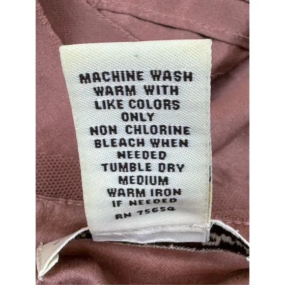 Abercrombie & Fitch 100% Silk Mesh Trim Satin Cami Tank Top Pink Y2K V-Neck VTG - Picture 5 of 7